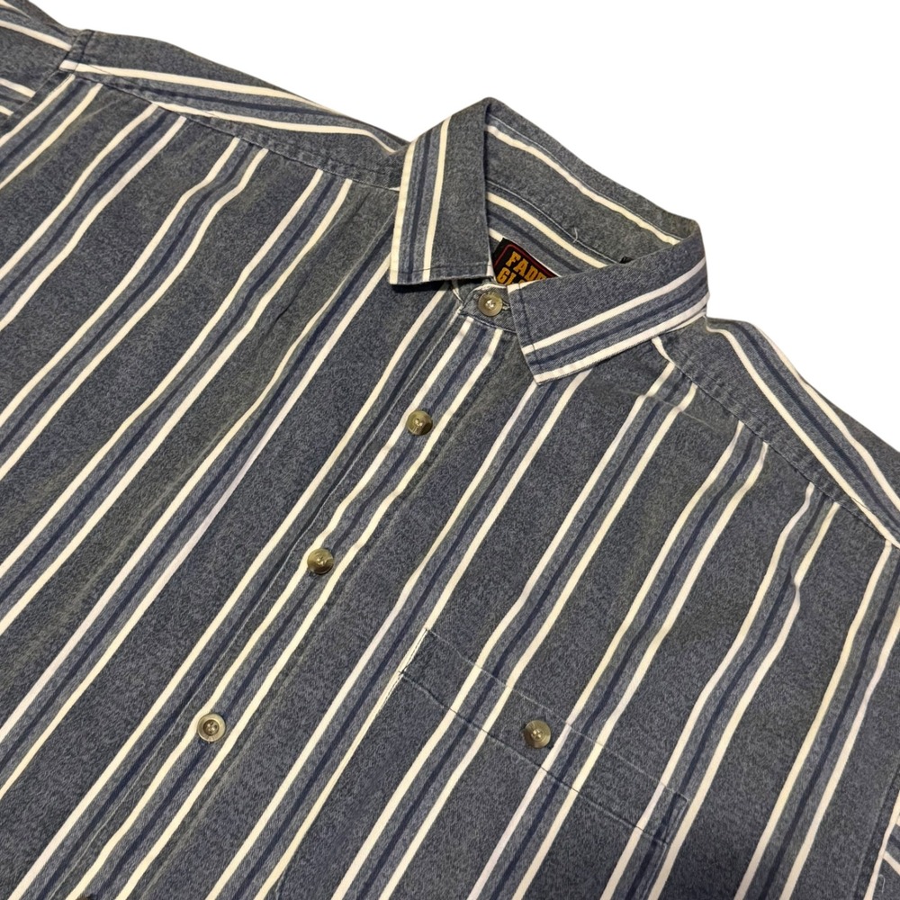 Vintage Faded Glory Short Sleeve Button Up Casual Shirt Striped Men's‎ Size XL